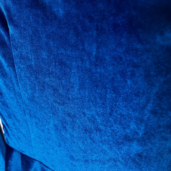 Electric Blue Velvet Mini Dress - Size M - Picture 6 of 6